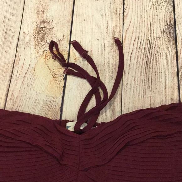 Elegant wine sequIn strapless fit and flare mini dress size small. - Picture 3 of 5